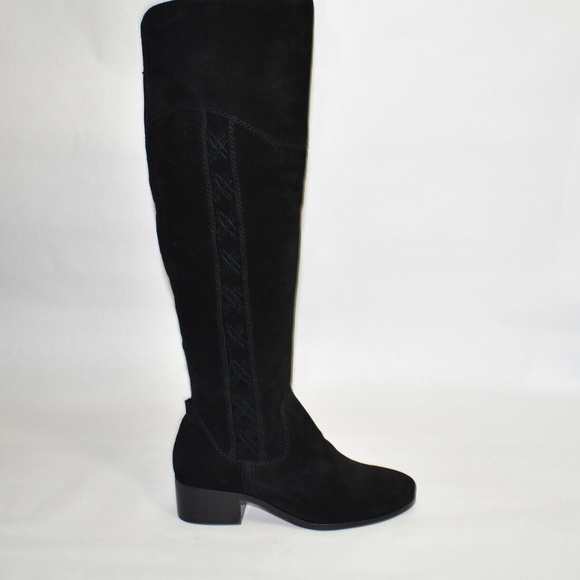 NEW VINCE CAMUTO Boots Kreesell Black Suede Leather SUEDE Knee High Boots TALL - Picture 6 of 9